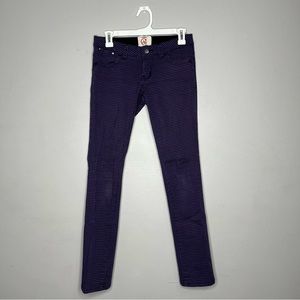 Hot Topic Chor Purple Black Houndstooth Low Rise Juniors Skinny Pants Jeans N
